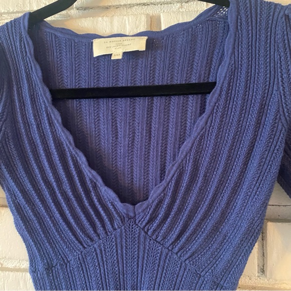 Sezane Blue Ribbed Sweater - Picture 5 of 7